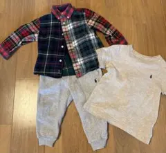 Ralph Lauren ベビー服 18M シャツ Tシャツ パンツ(裏起毛)