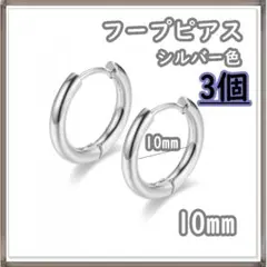 雪様用 フープピアス ステンレス シルバー10mm 3個