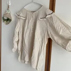 【サマンサモスモス】レディーストップスフリル シャツ ベージュ