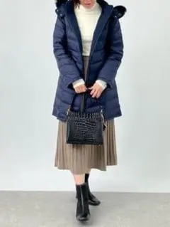 メルヴェイユ ヴァント エコファー付 軽量リバーシブル フードダウンコート 3L