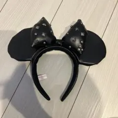 ディズニーランド ミニーマウス スタッズ レザー カチューシャ