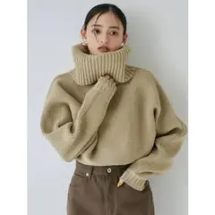 MURUA タートルネック ニット ベージュ