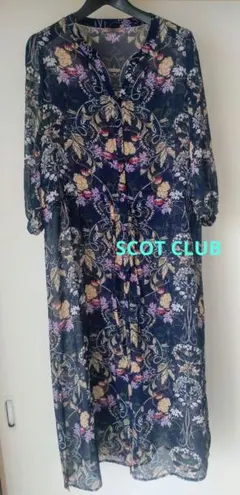 【美品】 SCOTCLUB シアーワンピース ボタニカル柄