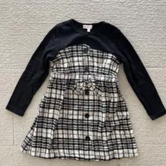 3can4on チェック柄 長袖ワンピース 110