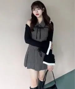 ノースリーブシャツミニワンピース