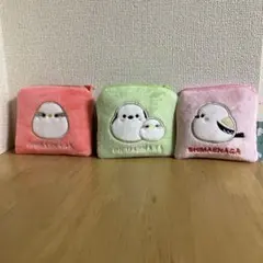 ☆新品☆ シマエナガ刺繍ポーチ　３個セット　小物入れ　かわいい　雑貨