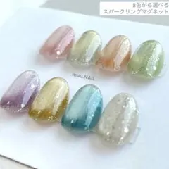 (オーダー制）ネイルチップ ちゅるん キラキラ シンプル マグネット ワンカラー