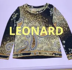 LEONARD ✨長袖カットソー レオパード ペイズリー柄　ウール混　Lのサムネイル