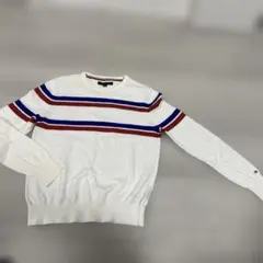 TOMMY HILFIGER 長袖ニット ホワイト/ストライプ