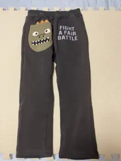 丸高衣料　裏起毛恐竜ポケット付きグレーパンツ　110cm