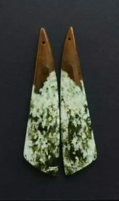 ⑭ 超ロング クロームカルセドニー ピアス.イヤリング用 ペア