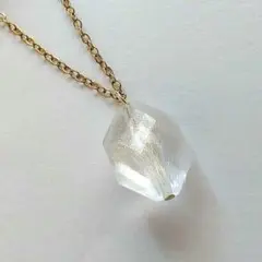金属アレルギー対応 クリスタル ペンダント ゴールド ネックレス ハンドメイド