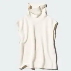 ユニクロ◇ 3Dスフレヤーンタートルネックベストノースリーブ ウール混 M
