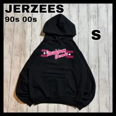 JERZEES 90s 00s スウェットパーカー　プリントロゴ　ブラック　S