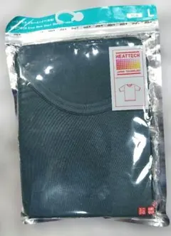 UNIQLO HEATTECH メンズ クルーネックT半袖インナーLサイズ 青緑