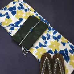 雑誌掲載】上品高貴な丸菊づくし涼し流水色浴衣◇新品 呉服店購入 大正