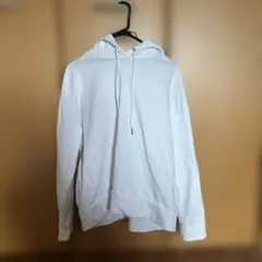 BANANA REPUBLIC ホワイトフード付きパーカー刺繍ロゴ