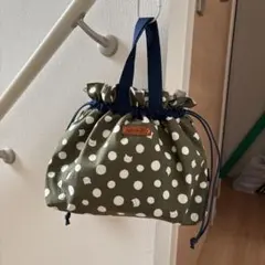 ネコドット柄　巾着型トート ネコ型　ミニポーチ　２個セット