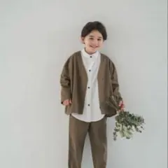 riziere リジェール　ノーカラージャケットセットアップ 90cm