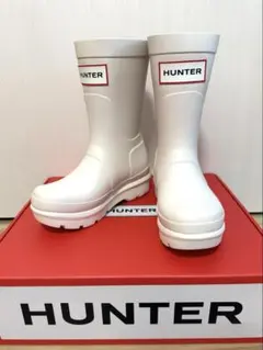 新品未使用箱付き⭐︎Hunter ハンター　レインブーツ　白　24cm