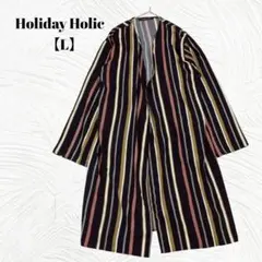 美品　Holiday Holic【L】マルチストライプ ロングガウンカーディガンのサムネイル