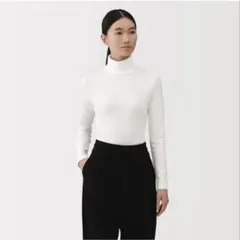 無印良品　婦人　起毛フライス編みタートルネック長袖Ｔシャツ　サイズS