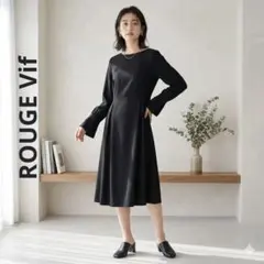 ROUGE Vif ウエストタックサテンライクワンピースのサムネイル