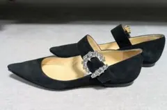 Jimmy Choo ブラック スエード　メリージェーンシューズ