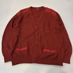 希少 70s JF knit wear 切替 カーディガン ヴィンテージ レッドのサムネイル
