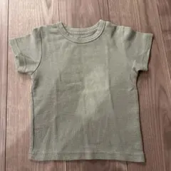 ワッフル素材 半袖Tシャツ カーキ