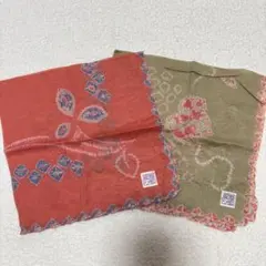有松絞り　花柄デザインのハンカチ2枚セット