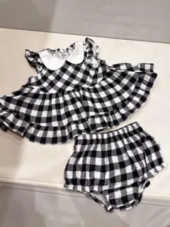 チェック柄セットアップ ワンピース 女の子70cm
