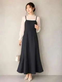 【GRL】グレイル マーメイドキャミワンピース S 黒 バックオープン 5月出品