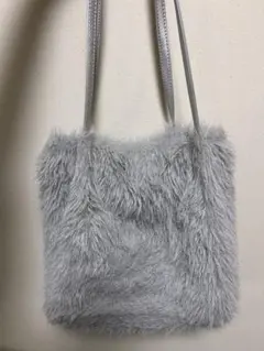 ファー素材 グレー トートバッグ