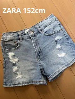 ZARA 152cm ショートパンツ ダメージデニム