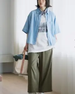 スタディオクリップ イージーケア・接触冷感 ストレートイージーパンツ カーキのサムネイル