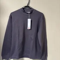 UNIQLO ブラッシュドモックネックTシャツ/長袖 パープル