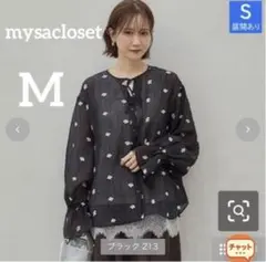 完売商品❤️しまむら♡田中里奈　刺繍シアーシャツ　中黒　Mのサムネイル