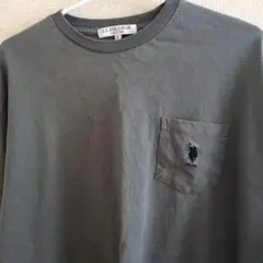 U.S. POLO ASSN. 長袖Tシャツ ポケット付 グレー Lのサムネイル