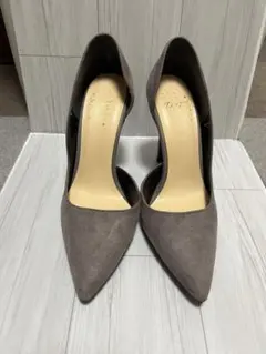 R&E スエード パンプス ポインテッドトゥ 美脚ヒール 約9cm通勤 春コーデ