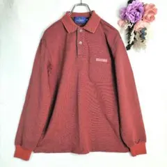 HIROKO KOSHINO　長袖ポロシャツ　赤　М　レトロ　シンプル