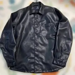 未使用級✨ ナノユニバース Lサイズ ジャケット フェイクレザー ブラック