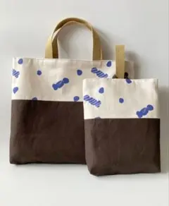 レッスンバッグ　上履き入れ　キャンディ　ドット　ブルー　シューズケース　入園