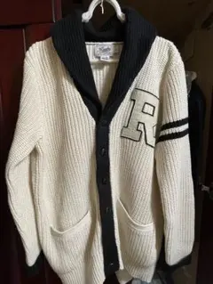 POLORugby R刺繍カーディガン Sサイズ アイボリー/ブラック