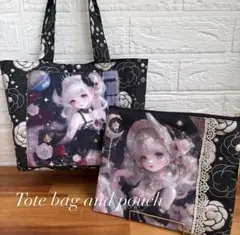 ハンドメイド パネル トートバック ポーチ 2点セット 女の子 - メルカリ