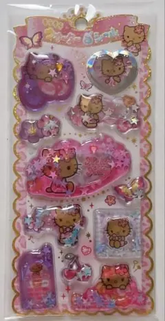 24h以内発送　正規品 日焼けキティ レオパード キラキラ ウォーターインシール