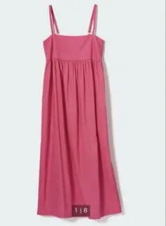 ユニクロ リネンブレンドギャザーキャミソールワンピース　Lサイズ