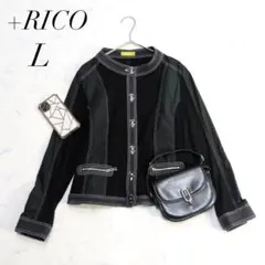 リコ/ノーカラージャケットステッチデザインボタンジャケットＬサイズゆったり❄️のサムネイル