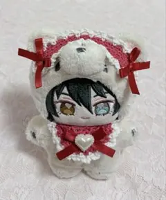 いつぬい ぬい ぬい服 スタイ ヘッドドレス レッド×ホワイト 編み物 かぎ編み