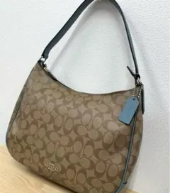 ☆ COACH コーチ シグネチャー ワンショルダーバッグ ブラウン×ブルー